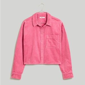 NWT Madewell Pink Corduroy Oversized Button Up Jacket 💗